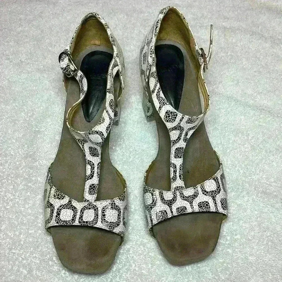 Audley Funky Multicolor Unique Sandal Chunky Block Heel Artsy Women’s Sz 40 - Picture 3 of 9